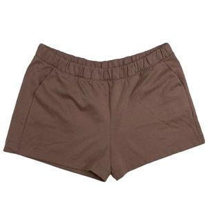 2/$18 💥🆕 A New Day Light Brown Fleece Elastic Waist Shorts | Size 3X | 1103